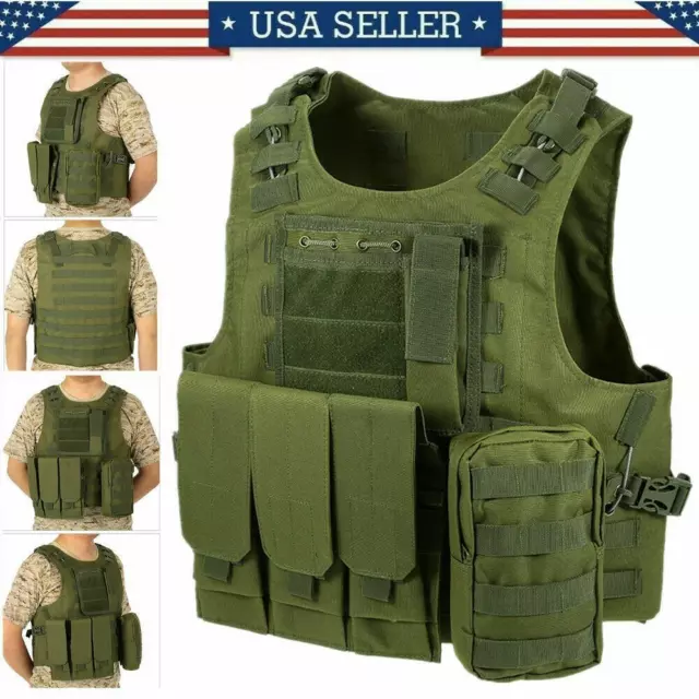 Tactical Military Vest Molle Combat Assault Plate Carrier Outdoor Hunting Vest