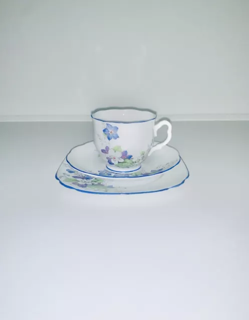 Royal Albert, Crown China - Royalty, tea trio in cobalt blue colourway