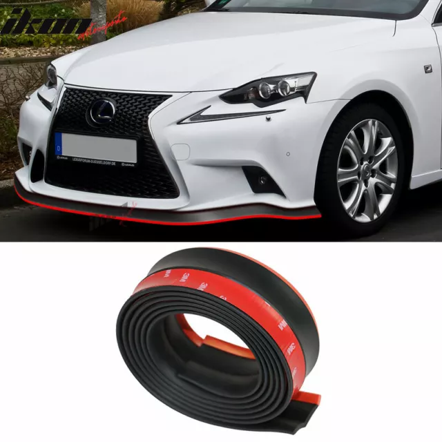 Front Bumper Lip For Lexus Quick Chin EZ Install 100 Inch Black With Red Trim