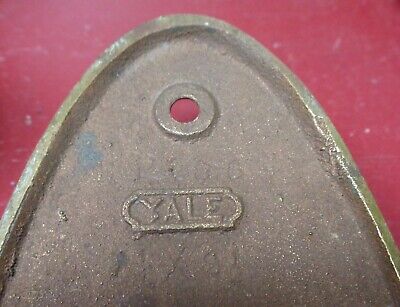 2 Antique Heavy Cast Brass Y&T Yale Doorknob Pack Plates #1B11202 3