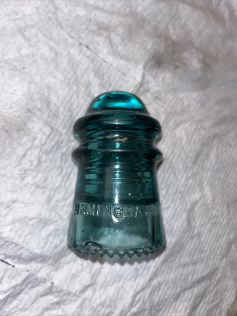 Vintage Hemingray No. 9 Blue Glass  Insulator