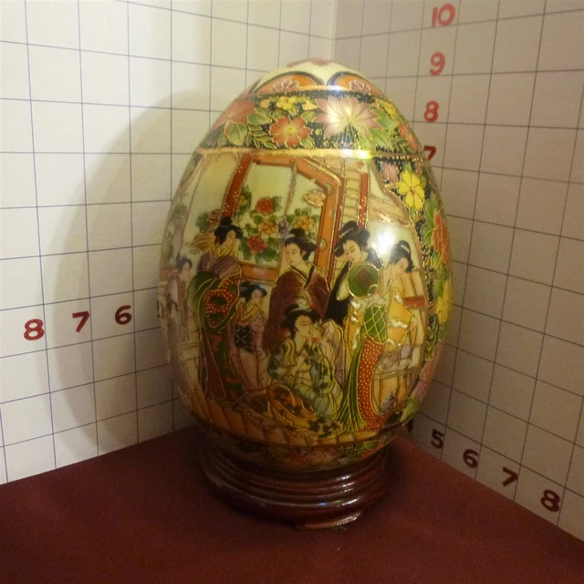 Large Japanese Hand Painted Cloisonné EGG - MINT