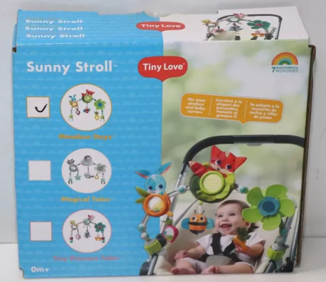 Tiny Love Sunny Stroll, arco da gioco flessibile con 6 personaggi, 0M+, Meadow Days