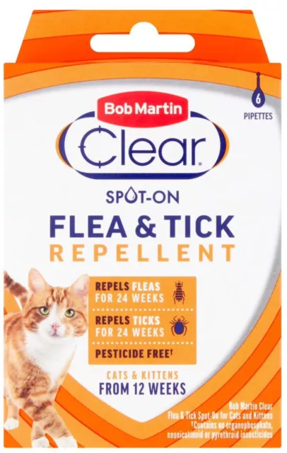 Bob Martin  Spot On Cats & Kittens Flea and Tick Treatment 6 Pipettes
