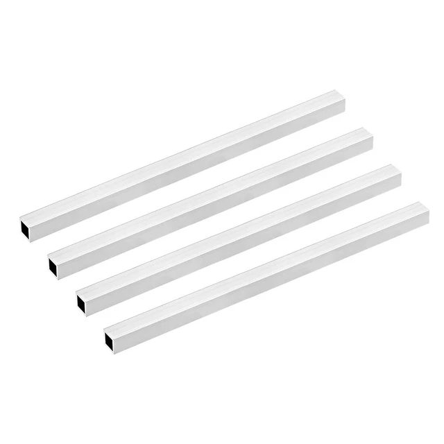 6063 Alluminio Rettilinea Tubo Quadrato 15mmx15mmx1mm 300mm Lunghezza 4pz