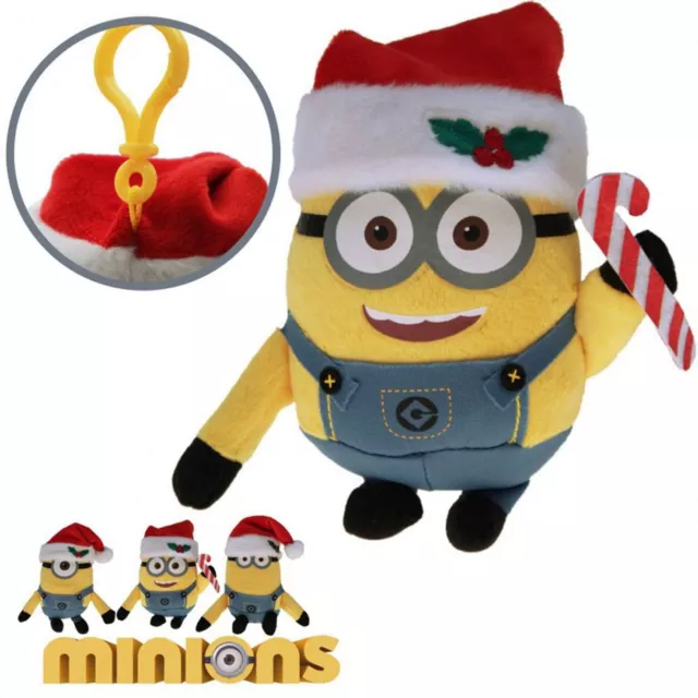 Minions Weihnachten Plüsch Plüschfigur Anhänger Bag Clip ca. 14 cm NEU