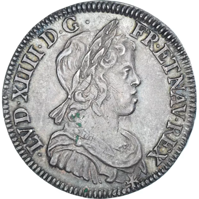 [#1172499] Münze, Frankreich, Louis XIV, 1/4 Écu à la mèche courte, 1644, Paris,