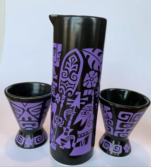 DEREK YANIGER CLASSIC COCKTAIL TIKI MUG SET BY TIKI FARM 2011 Pitcher + Two Mugs