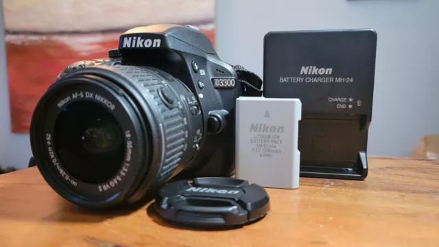 Nikon D3300 24.2MP DSLR Camera - w/ 18-55mm Lens - Very Low Shutter Count (1600)