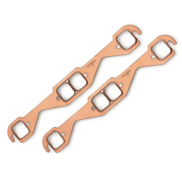 Mr Gasket 7153 Exhaust Gaskets, Small Block Fits Chevy, Copper-Seal