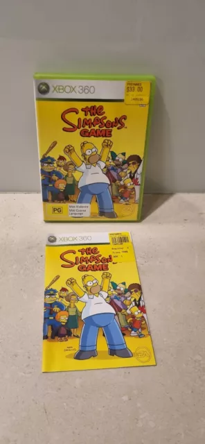 The Simpsons Game Microsoft XBOX 360 - Replacement Case and Manual - NO GAME