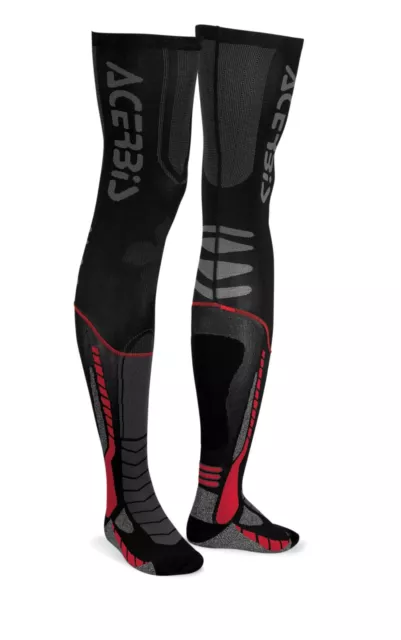 Acerbis X-Leg Pro Chaussettes Paire Thermiques Renforcée Longue Noir Rouge S/M