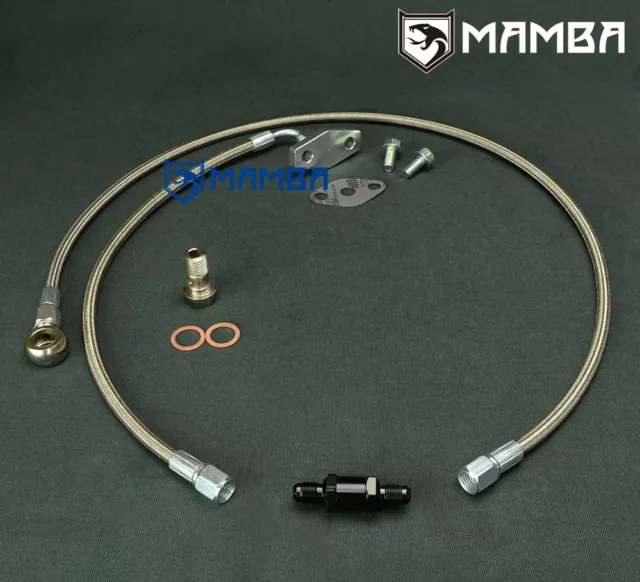 MAMBA Turbo Oil Feed Line Kit Ford BA BF XR6 FPV F6 with Garrett GT3788R GT4088R