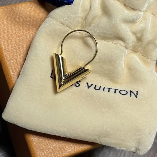 Louis Vuitton M61088 Hoop Earring Essential V Storage Bag Accessary Authentic