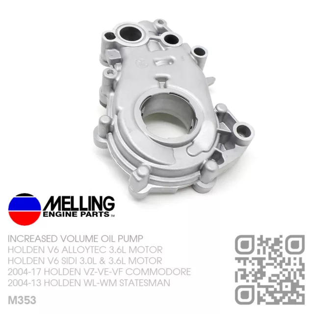 Melling Hi Vol Oil Pump Llt/Lfx V6 Sidi 3.6L Motor [Holden Ve-Vf Commodore/Sv6]