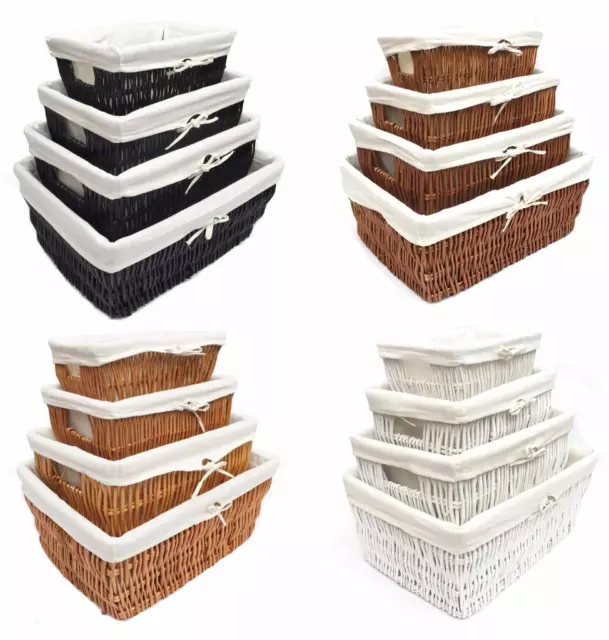 Full Wicker Strong Wider Big Deep Wicker Storage Basket Xmas Hamper Basket Gift