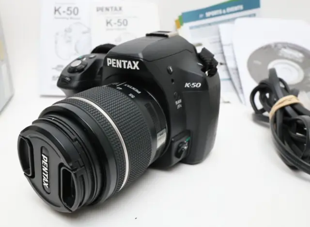 Pentax K-50 DSLR & 18-55mm Lens, OEM Box & Manuals Near Mint 2088 Shutter count