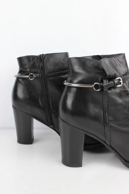 SAN MARINA Bottines à talons en cuir noir T 39 Très bon état 3