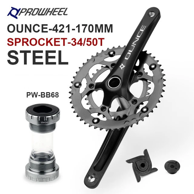 Guarnitura Sunrace Route 2x9 Vitesses Compacte 50/34T - Pédalier En Aluminium 170mm - Neuf Sous Emballage