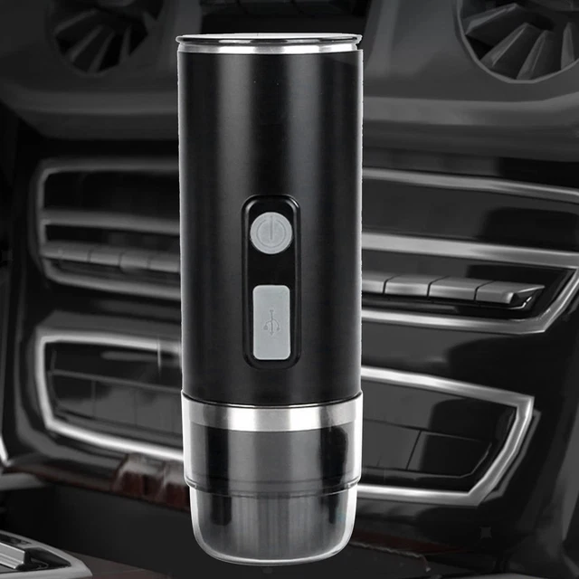 Machine à Café Portable 3-en-1 Voiture – Expresso Capsules NS/Moulu, USB-C, Chauffage 80ml – Camping & Bureau