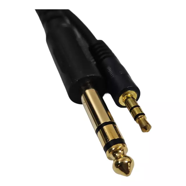 1m 3.5mm to 6.35mm 1/4" AUX Stereo Jack Audio Lead Cable Plug GOLD 6.35