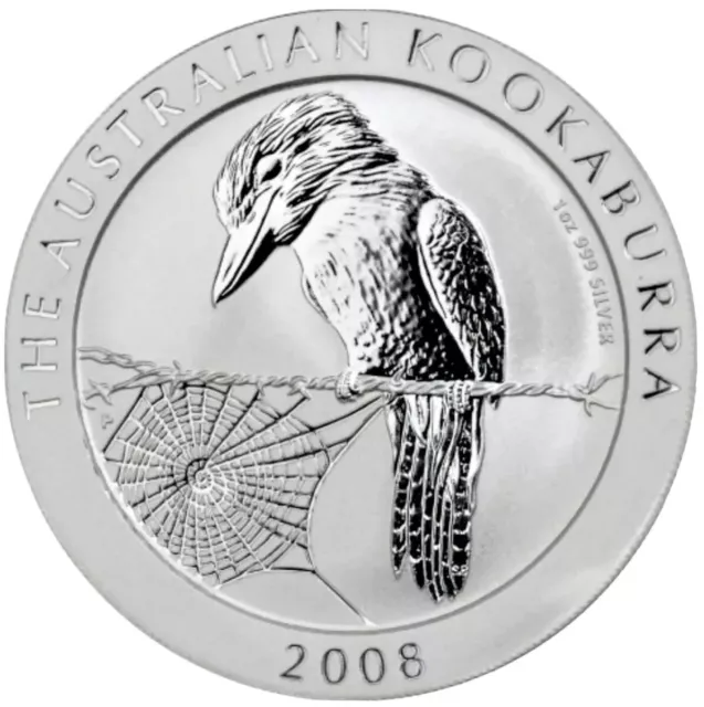 Perth Mint 2008 Kookaburra 1oz Silver Coin In Capsule.