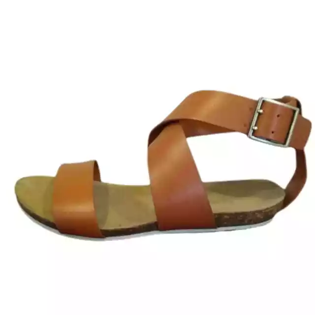 Enzo Angiolini Futuria Crisscross Sandals Cognac 5.5