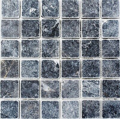 Piedra de mosaico azulejo negro antiguo mármol pared suelo piedra natural 36-0404_b | 1 alfombra