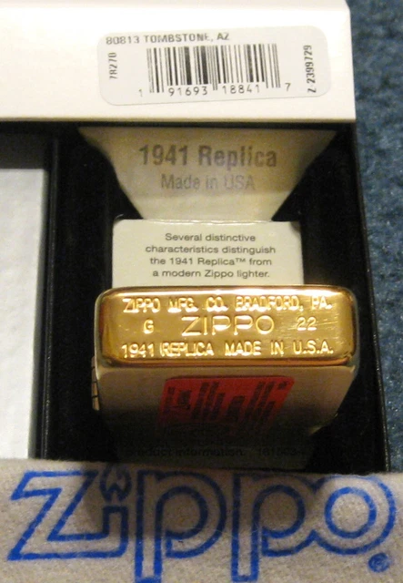 ZIPPO TOMBSTONE AZ 1941 Replica Lighter THE TOWN TOO TOUGH TO DIE 80813 Brass 3