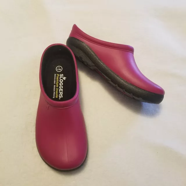 Sloggers Womens Red Slip On Clog/ Mules Waterproof Garden Shoe Size 7