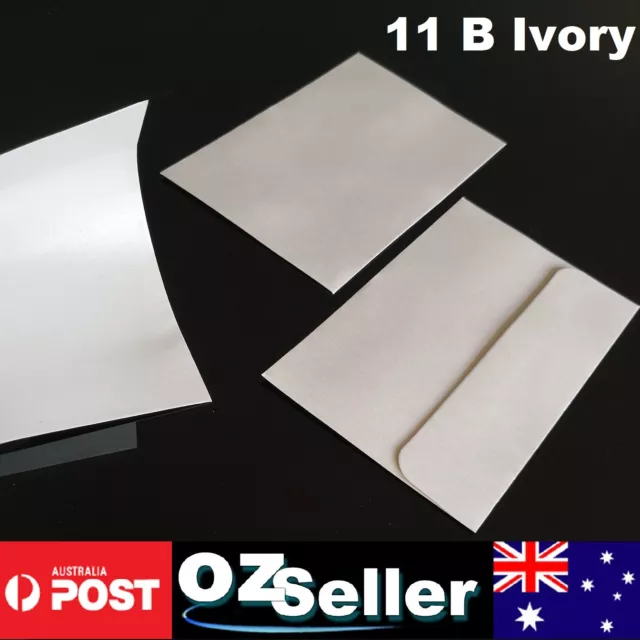 100 x  11B  envelopes for invitation  ivory  - Metallic paper 120 Gsm 90x145mm