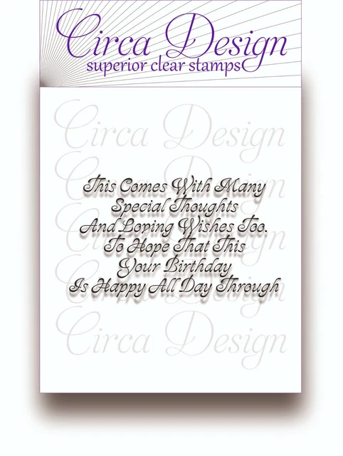 Clear Unmounted Birthday Verse Sentiment Rubber Stamp BDVS34