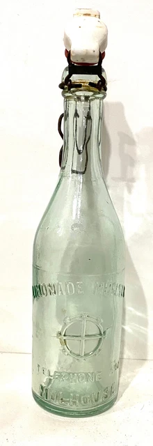 ANCIENNE BOUTEILLE DE limonade bouchon Porcelaine 32.5 cm EUR 13,00
