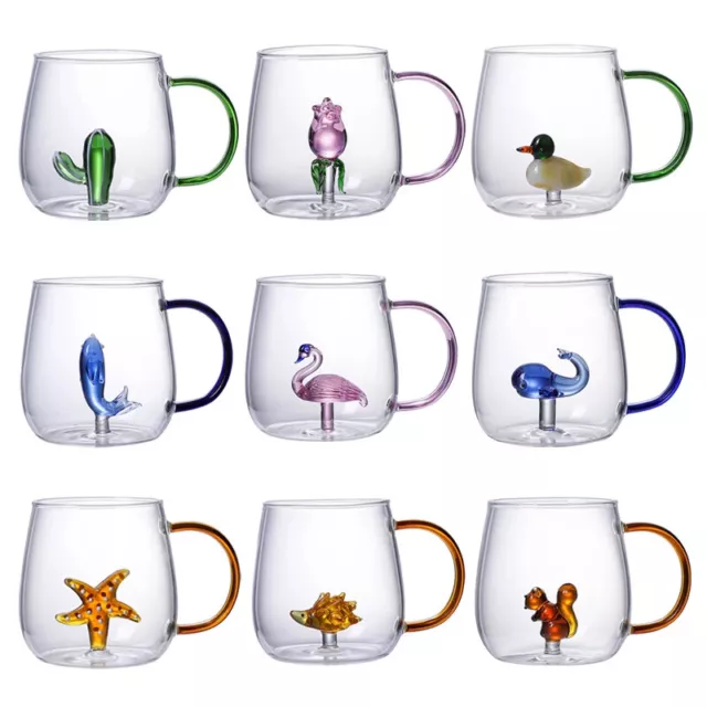 Tazza Soggetto Animali Fortuna diverse figure colorate 380ml vetro borosilicato