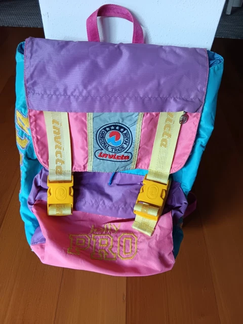 ZAINO INVICTA JOLLY Pro Vintage Anni 80 90 Turchese Fucsia