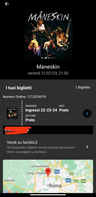 PRATO Vendo n.2 biglietti per il concerto dei maneskin 21 luglio 2023  stadi