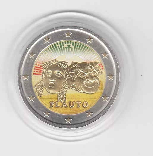 Italy Tito Plauto 2016 Colored Coloured Coin + Partly Gold Plated