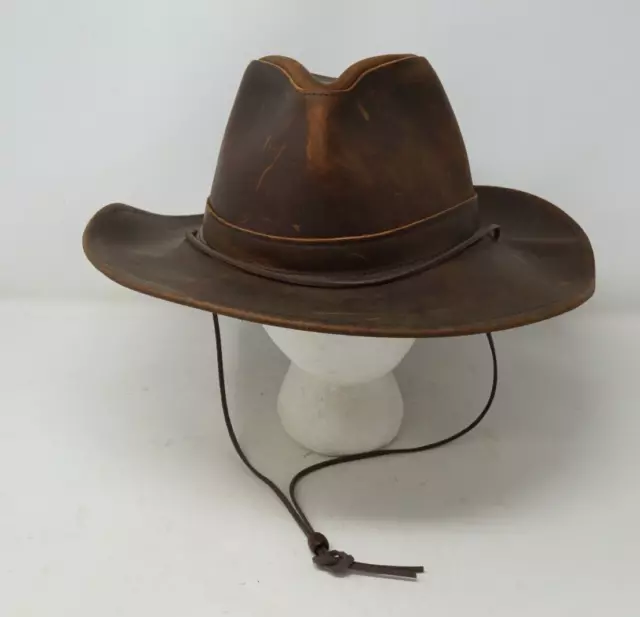 ORVIS BROWN LEATHER Fedora Hat XL $59.99 - PicClick