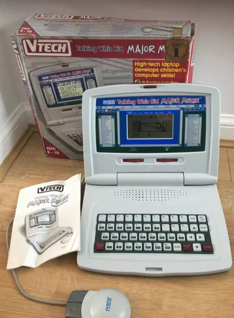 VTECH Talking Whiz Kid Notebook 3000 W/ Mouse Vintage Kids Computer Works  Great