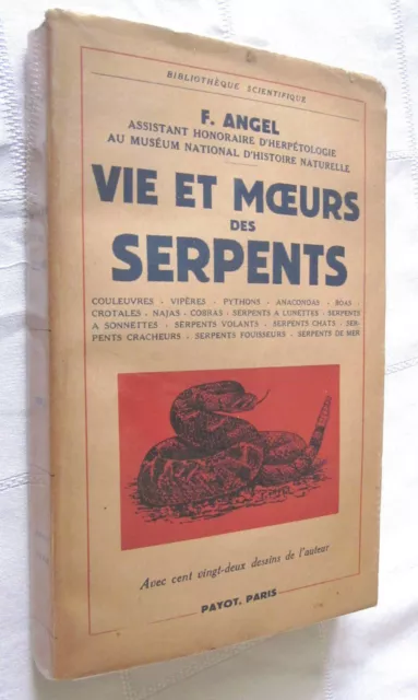 VIE et MOEURS des SERPENTS par F. ANGEL