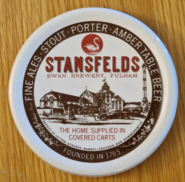 Vintage Ceramic Teapot Stand BASS PUBLIC Limited Company Ceramic  'STANSFELDS'