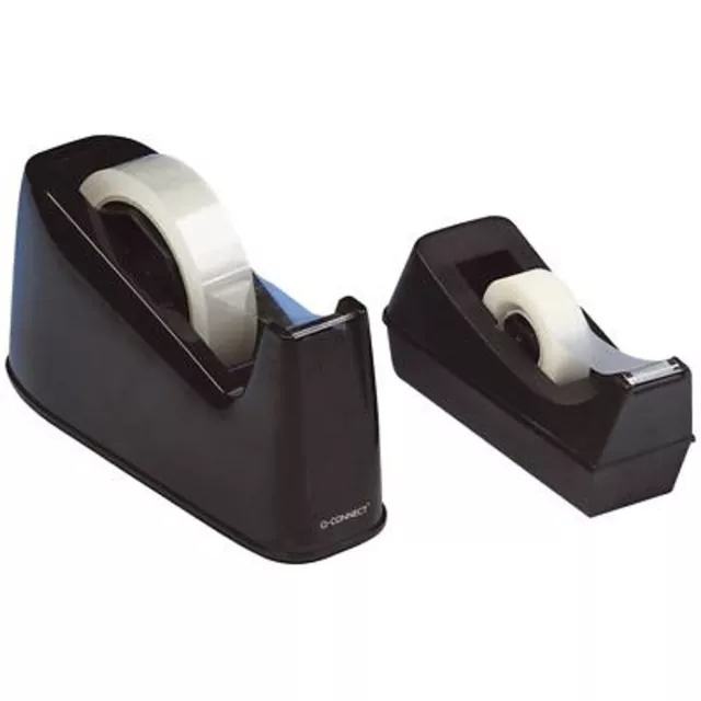 Quality Black Sticky Tape Dispensers (Large or Small) Sellotape Holder - Office