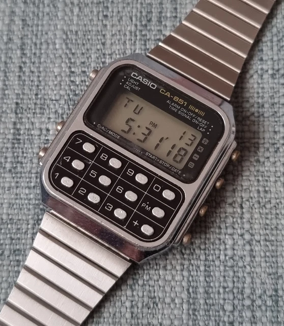 VINTAGE CASIO CA 851 calculator game watch alarm chrono from 1982