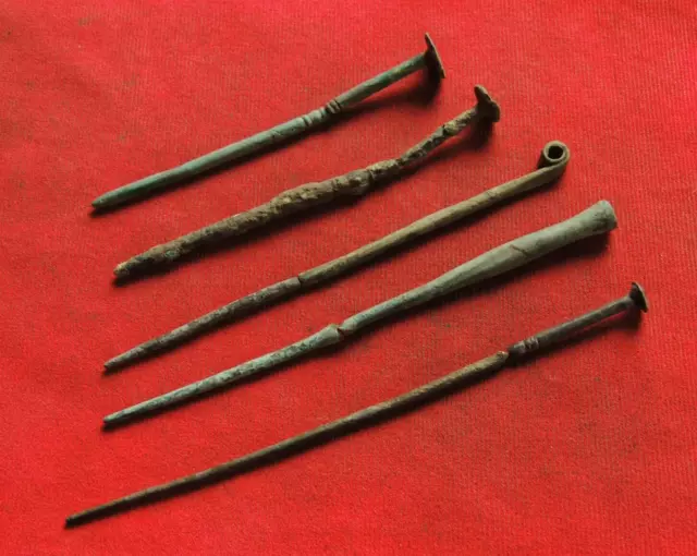 Ancient bronze Roman hairpin for restoration, 2nd-4th century