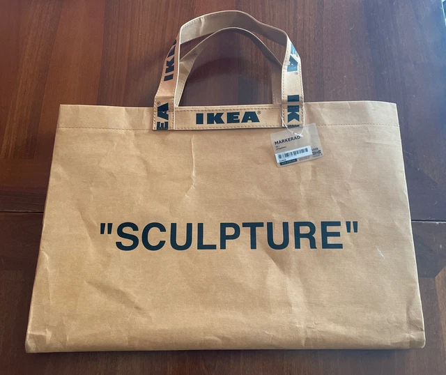 Sac Fourre-tout IKEA X Virgil Abloh MARKERAD « SCULPTURE » - Taille Large, En Papier Renforcé, Marron
