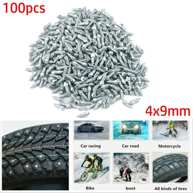 Borchie per pneumatici auto/moto in acciaio al tungsteno 9 mm 100 pz vite in picchi di neve