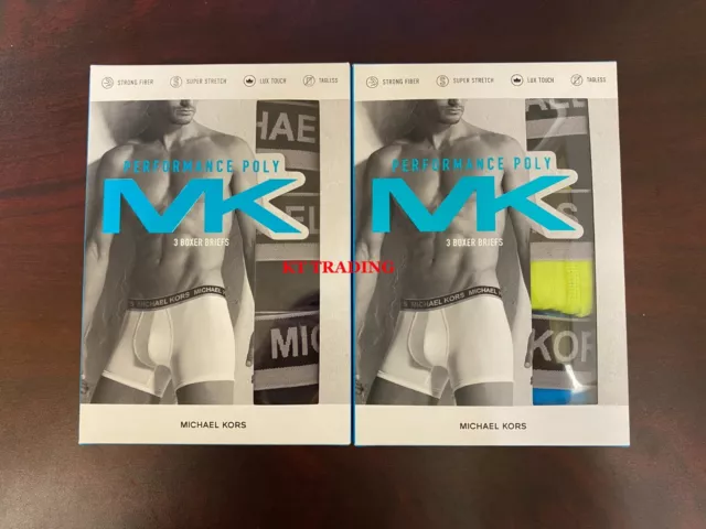 (3-Pack) MICHAEL KORS ~ PERFORMANCE POLY BOXER BRIEFS Super Stretch ~ Lux Touch