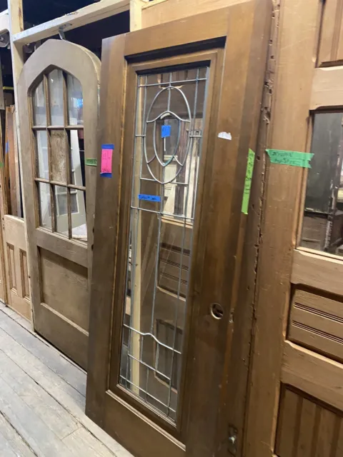 Vintage Leaded Glass Door Pantry Door Antique Door