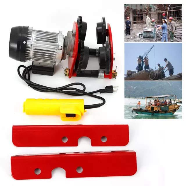 500W 110V Electric Overhead Motor Lifting Hoist with Trolley L-beam links USA