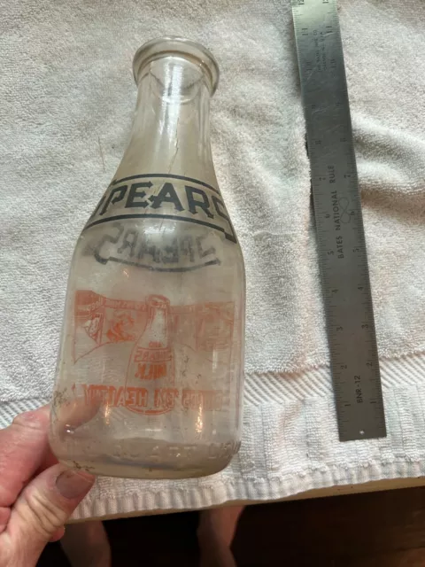 Glass Milk Bottle Spears Quality Products One Quart Liquid